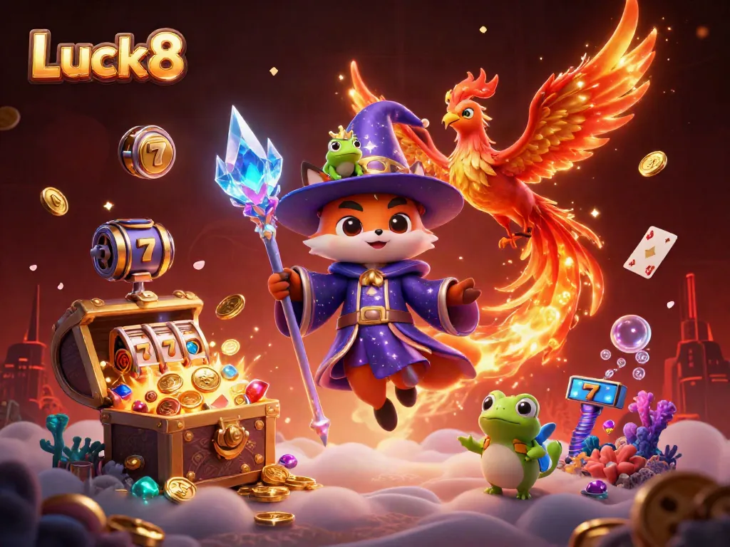 Engage with Luck8's thrilling gaming adventures featuring mystical elements and rich casino visuals.