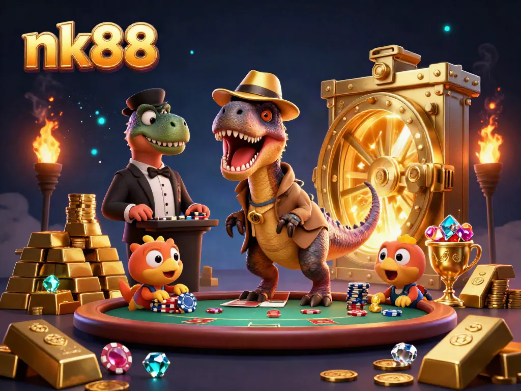 Watch the nk88 velociraptor card counter at the blackjack table in this vibrant, dynamic casino scene.