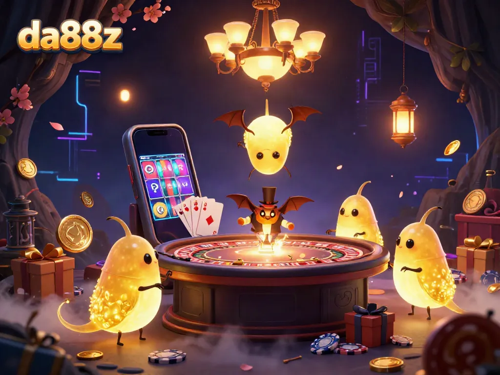 Experience thrilling gameplay with da88z in a vibrant cave casino with bioluminescent glowworms.