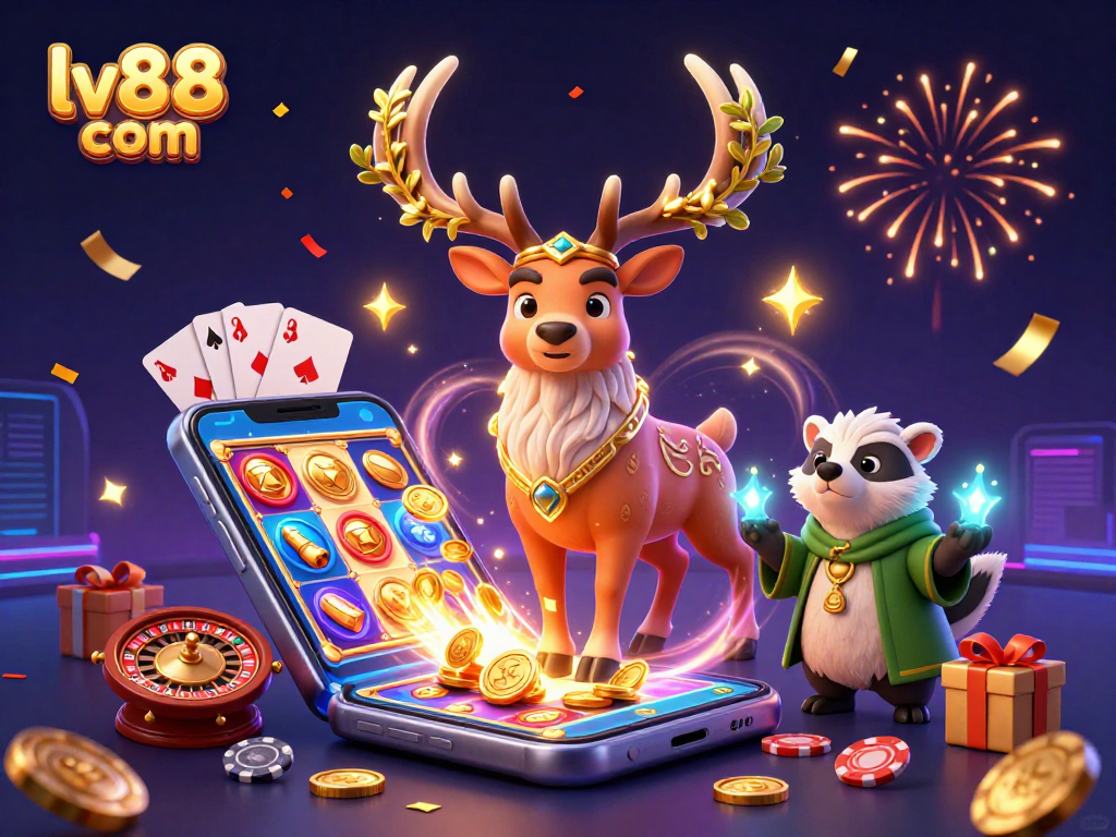 Spin and win with lv88 com's magical gaming experience featuring vibrant casino elements.