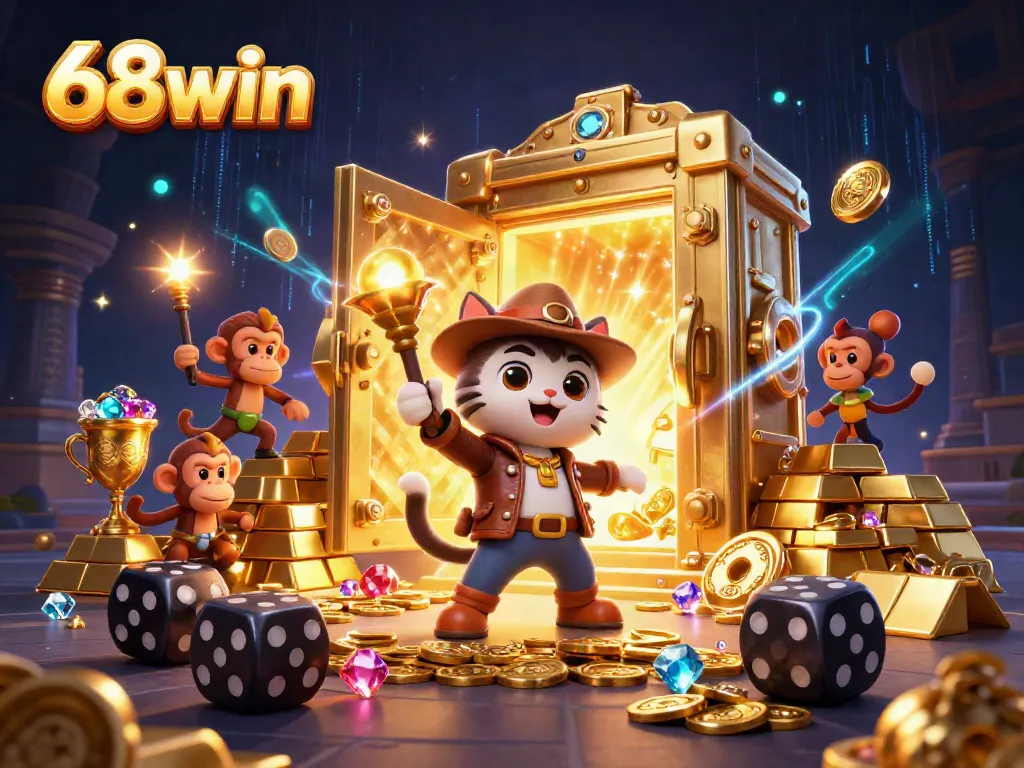 Experience the thrilling world of 68win as the archaeologist cat uncovers treasures of fortune and excitement.